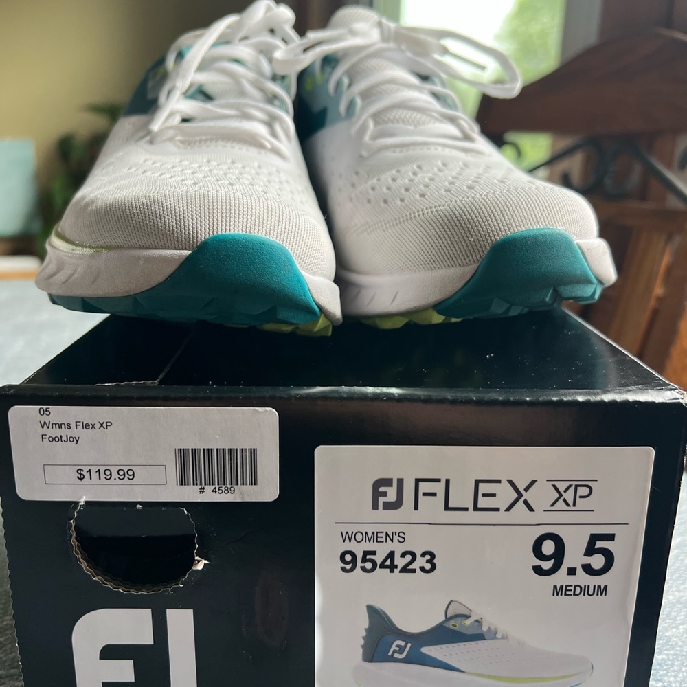 FootJoy Flex XP Women's White and Teal Shoes
